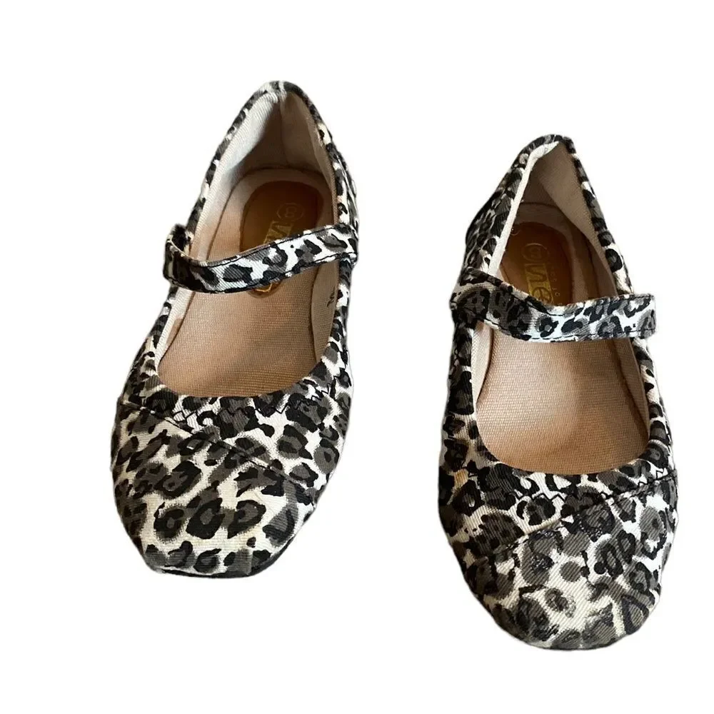 Shoes of Soul Canvas Leopard Mary Janes Size 8